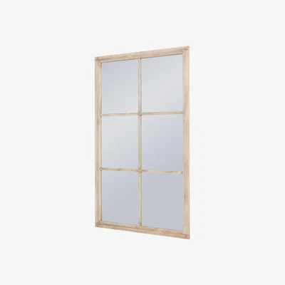 The Range Rustic Window-Style Large Mirror For Modern Spaces - Brown