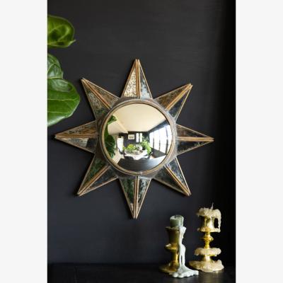 Rockett St George Antiqued-Gold Sun Convex Wall Mirror