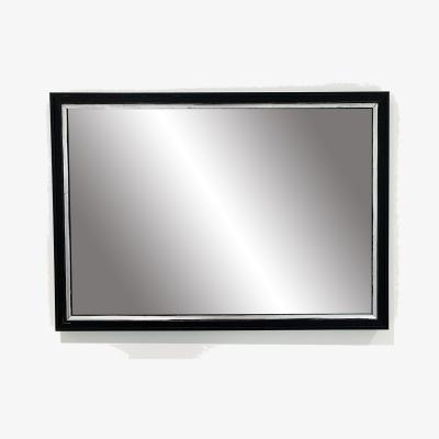 The Range Black With Silver Inside Step Mirror - Black / 81cm