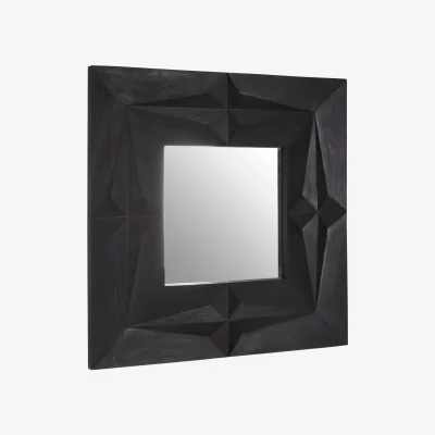 The Range Zariah Gold Finish Art Deco Wall Mirror - Black