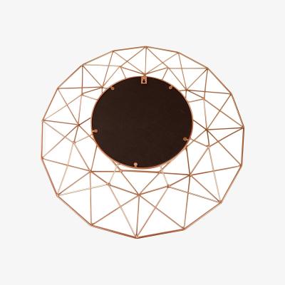 The Range Geometric Mirror in Rose Gold 64cm - Yellow