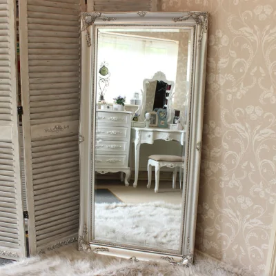 The Range Large Silver Ornate Wall Floor Mirror 158cm x 78cm - Silver