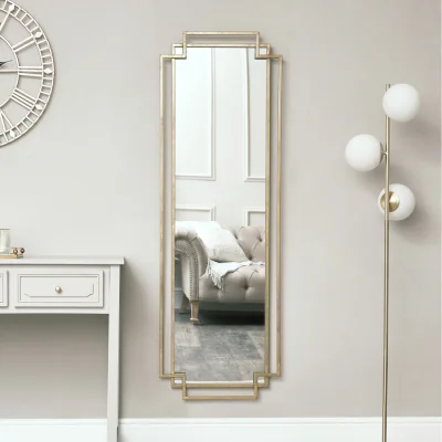 The Range Gold Art Deco Wall Mirror 142cm x 47cm - Gold
