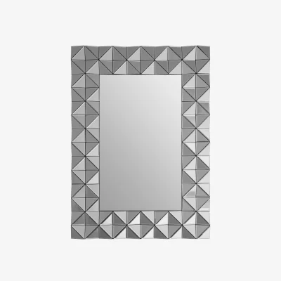 The Range Trosa Large Black Wall Mirror with Gold Edge - Silver