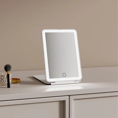 The Range FASCINATE Rechargeable LED Travel Makeup Mirror - White