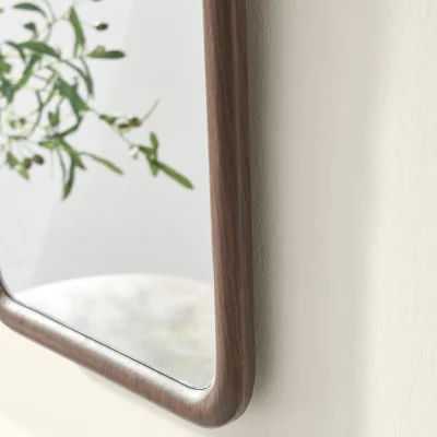 The Range Line Walnut Wood Medium Rectangle 60x40cm Wall Mirror - Walnut