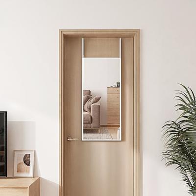 The Range Rectangular Over-Door Mirror with Adhesive Wall Hooks and Stickers - White / 2.2kg