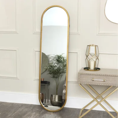 The Range Large Oval Mirror - Gold