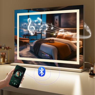 The Range LED Wall Mounted Vanity Mirror with Bluetooth Speaker - White