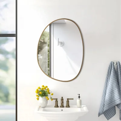 The Range Irregular Wall Mirror with Metal Frame - Gold
