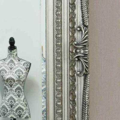 The Range MirrorOutlet Carved Louis Silver Antique Style Dress Mirror 175 x 90cm - Grey