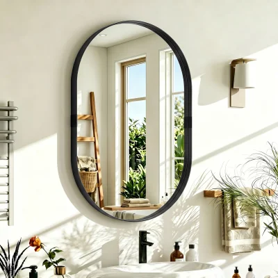 The Range HOMCOM Wall Mirror with Elevated Aluminium Alloy Frame - Black
