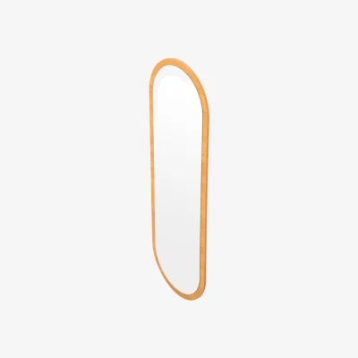 The Range Oval Wall-Mounted Full-Length Mirror - Natural Wood
