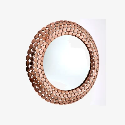 The Range Faiza Gold Small Textured Wall Mirror - Gold
