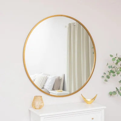 The Range Extra Large Round Gold Wall Mirror 120cm X 120cm (1.2 M X 1.2 M)
