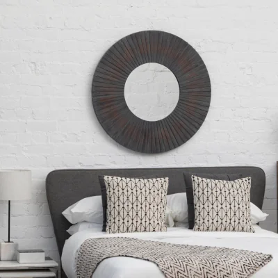 The Range Brussels Baroque Style Antique Finish Wall Mirror - Black