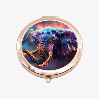 The Range Neon Elephant Rose Gold Compact Mirror - Rose Gold