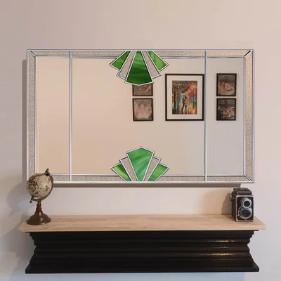The Range Elite Large Overmantle Art Deco Wall Mirror - Silver