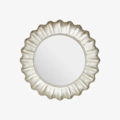 The Range Sana Small Rectangular Wall Mirror with Linear Detail - Gold