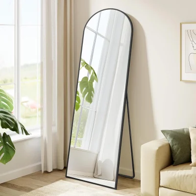 The Range SONGMICS Full Length Mirror, Arched Mirror with Stand - Black