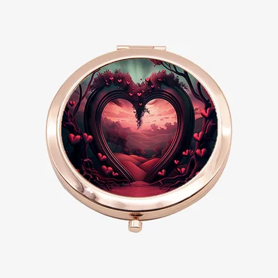 The Range Heart Rose Gold Compact Mirror - Rose Gold