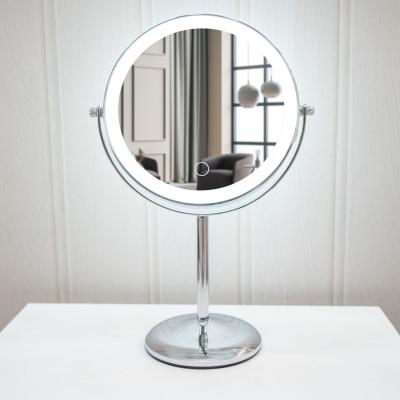 The Range LED Rechargeable 8" Table Mirror with 5x Magnification - Chrome