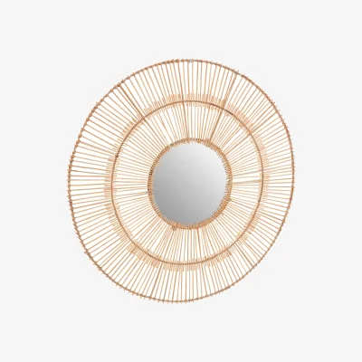 The Range Petillo Octagonal Wall Mirror - Brown