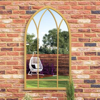 The Range Arcus Window Outdoor Arch Garden Wall Mirror - Gold