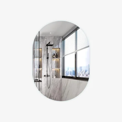 The Range Oval Wall Mounted Mirror - white
