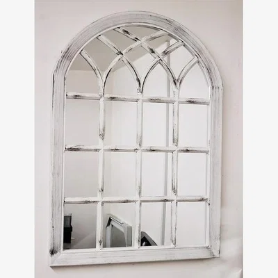 The Range White Rustic Window Style Mirror 71x50cm - Rustic White