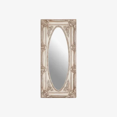The Range Itaka Antique Grey Scroll Design Wall Mirror - Silver