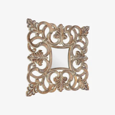 The Range Athena Small Round Wall Mirror With Silver Frame - Gold