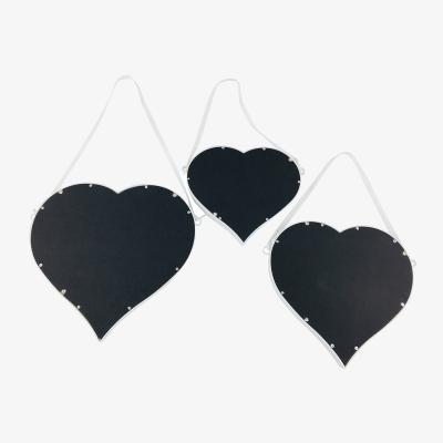 The Range Set of 3 Hanging Heart Mirrors - White