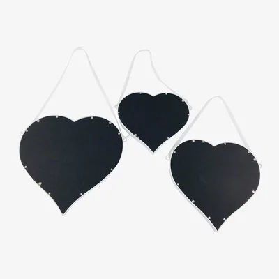 The Range Set of 3 Hanging Heart Mirrors - White