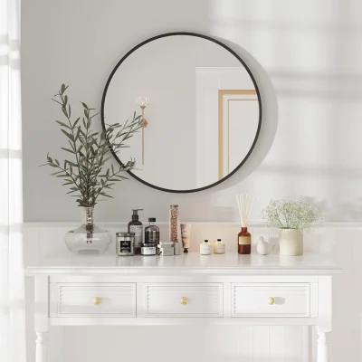 The Range NECHE Round Wall Mirror with Aluminium Frame - 40CM