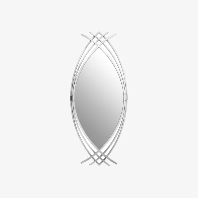 The Range Boulevard Small Wall Mirror with Black and Bevelled Frame - Brown