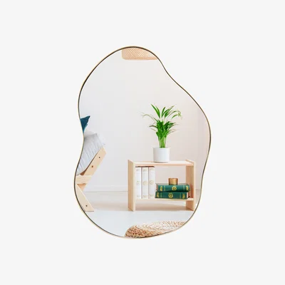 The Range Irregular Shaped Stylish Wall Mounted Mirror - Gold