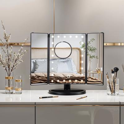 The Range Rechargeable Tri-Fold LED Makeup Mirror - Black / 1.2kg