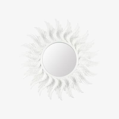 The Range Round White Glitter Angel Wing Mirror - White