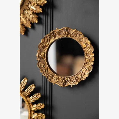 Rockett St George Antique Gold Small Ornate Mirror