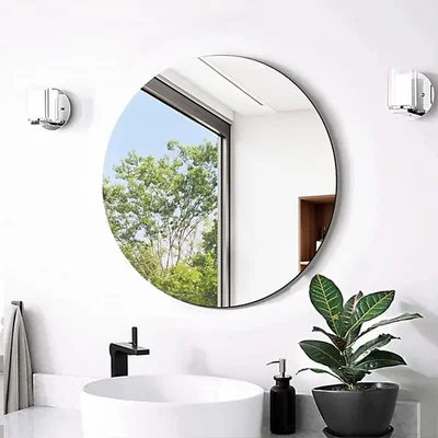 The Range 40cm Round Frameless Wall Mirror - White