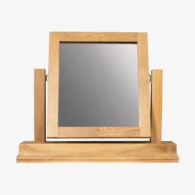 The Range Quality Light Oak Dressing Vanity Mirror Fully Assembled  - Brown