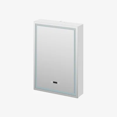 The Range Single-Door Mirror Cabinet with LED Lighting - Sliver