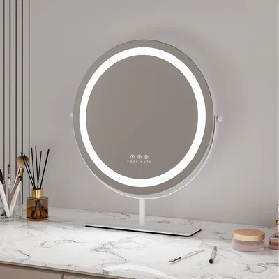 The Range FASCINATE Round LED Makeup Mirror - Black