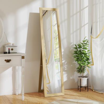 The Range HOMCOM 37 x 157 cm Full Length Mirror 831-695V82AK - Natural wood finish