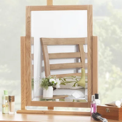 The Range Edward Hopper Modern Dressing Table Mirror - Oak