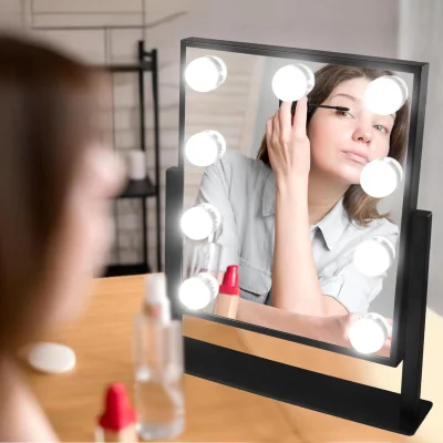 The Range GloBrite 9 LED Hollywood Dressing Table Mirror - Black - Black