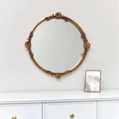 The Range Round Gold Ornate Wall Mirror 56cm x 56cm - Gold
