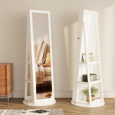 The Range Swivel Jewelry Cabinet Mirror For bedroom - White
