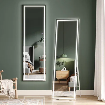 The Range Full Length Wall Mounted Mirror 3 Colour LED - White / 160cm / 10.5cm
